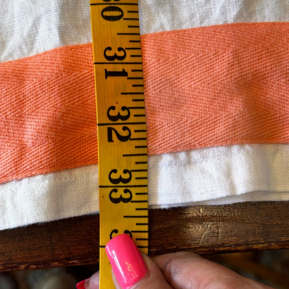 Sail to sable size Small white linen with‎ coral trim V-neck tunic/mini dress - Picture 12 of 12